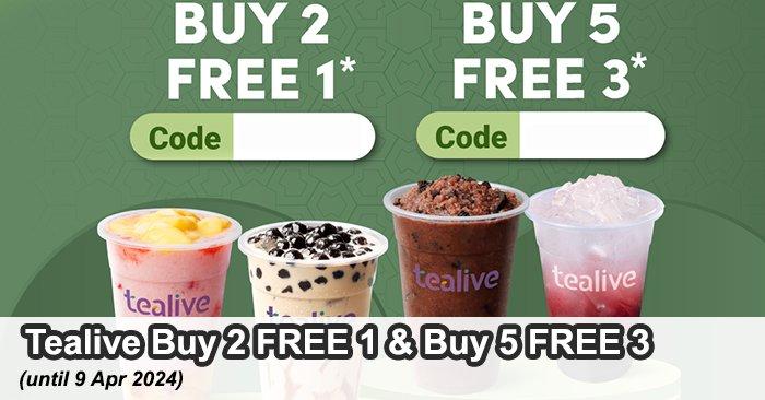 Tealive Ramadan Bundle Promo: Buy 2 FREE 1 & Buy 5 FREE 3 (until 9 Apr 2024)