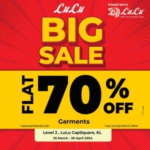 LuLu Big Sale Flat 70% OFF Garments at LuLu Capsquare KL (25 Mar - 30 Apr 2024)