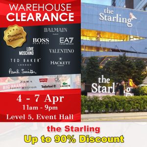 Warehouse Clearance Sale Up to 90% Off at The Starling (4-7 Apr 2024)