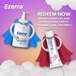Ezerra FREE Ezerra Cream And Ezerra Extra Gentle Cleanser (until 31 October 2018)