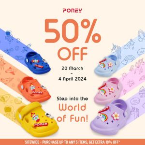 Poney Kids Sandals 50% OFF Promotion (20 Mar - 4 Apr 2024)