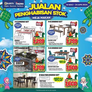 COURTS Dining Sets Stock Clearance Sale (14 Mar - 24 Apr 2024)