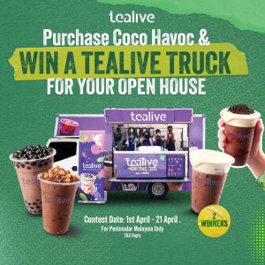 Win a Tealive Truck for Your Open House with Tealive Coco Havoc Purchase (1-21 Apr 2024)