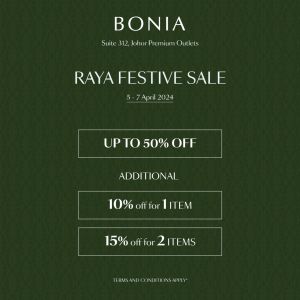 Bonia Raya Festive Sale Up To 50% OFF at Johor Premium Outlets (5-7 Apr 2024)