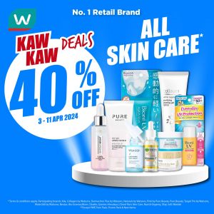 Watsons Skincare 40% OFF Promotion (3-11 Apr 2024)