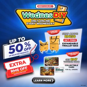 MR DIY Online WednesDIY Promotion: Up To 50% OFF Selected Products (every Wednesday)