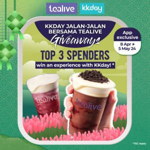 Tealive Top Spender FREE Theme Park Tickets (8 Apr - 5 May 2024)