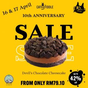 Cat & the Fiddle 10th Anniversary Sale: Up to 42% OFF Cheesecake (16-17 Apr 2024)