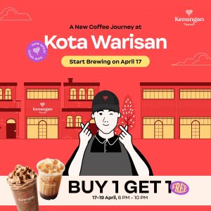 Kenangan Coffee Kota Warisan Grand Opening Promotion: Buy 1 Get 1 FREE (17-19 Apr 2024)