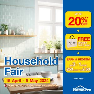 HomePro Household Fair Sale at HomePro Lotus's Mutiara Damansara (15 Apr - 5 May 2024)
