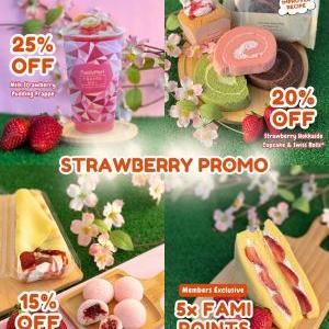 FamilyMart Strawberry Promotion: Up to 25% OFF Frappes, Cupcakes, Mochi (until 7 May 2024)