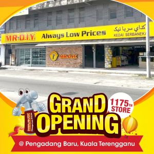 MR.DIY Pengadang Baru, Kuala Terengganu Grand Opening Promotion (25-27 Apr 2024)