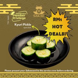 Sakae Sushi RM1 Hot Deals for Members in April 2024 - Kyuri Pickle Special at Sunway Pyramid!