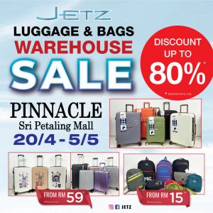 Massive Luggage & Bags Warehouse Sale at Pinnacle Sri Petaling - Up to 80% Off! (Apr 20 - May 5, 2024)