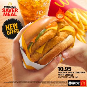 Grab the McDonald's Double Spicy Chicken with Cheese McValue Meal for Only RM10.95!