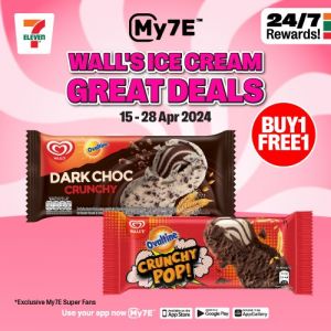 Buy 1 Get 1 Free on Wall's Ice Cream at 7-Eleven – Cool Off with Great Deals from April 15-28, 2024!
