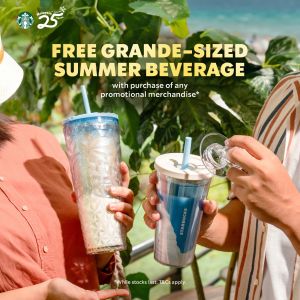 Enjoy Starbucks' Special Offer: Free Grande Summer Beverage with Your Merchandise Purchase!