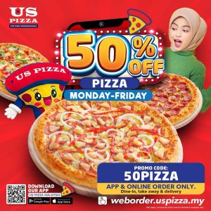 Get 50% Off US Pizza - Weekday Special on App Orders!