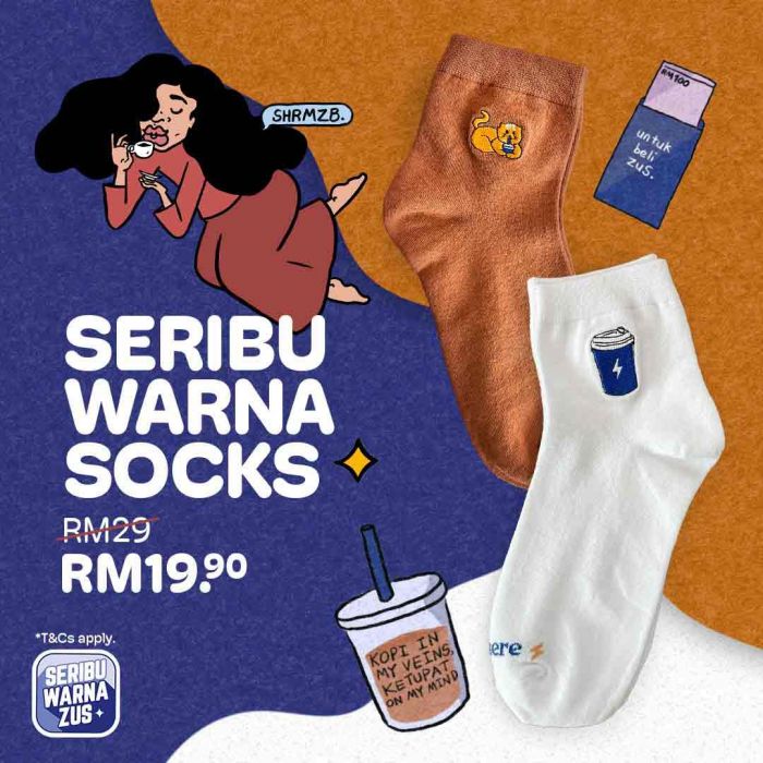 Grab ZUS Coffee’s Exclusive Seribu Warna Socks for Only RM19.90 ...
