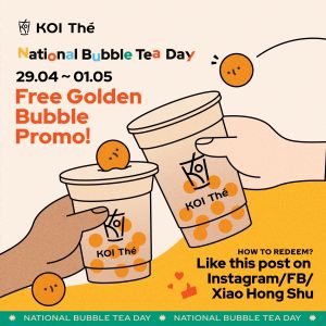 KOI Thé National Bubble Tea Day: Enjoy FREE Golden Bubbles! April 29 - May 1, 2024
