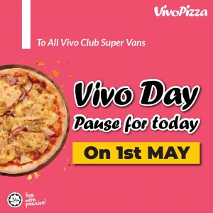 Enjoy Vivo Pizza's Labour Day Special: Second Cake for Only RM9.90 on May 1, 2024!