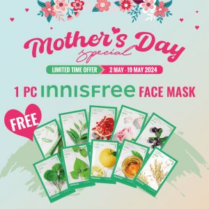 4Fingers Mother's Day Promo: Free INNISFREE Face Mask with Combo for 2 (May 2-19, 2024)