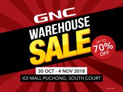 GNC Warehouse Sale Discount Up To 70% (30 October 2018 - 4 November 2018)