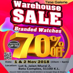 Time Galerie Warehouse Sale Discount Up To 70% (1 November 2018 - 2 November 2018)