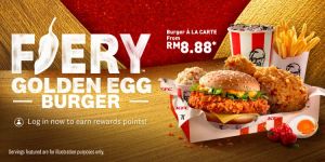 KFC Fiery Golden Egg Burger Promotion: Starting from RM8.88