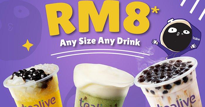 Tealive Payday Sale: Enjoy Any Drink for RM8 from 22-31 May 2024