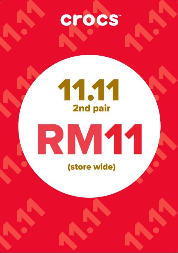 Crocs 2nd Pair For RM11 Only (1 November 2018 - 11 November 2018)