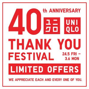 UNIQLO Thank You Festival Limited Offers: Celebrate 40th Anniversary with Special Deals from 24 May - 3 June 2024