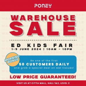 Poney Warehouse Sale at Citta Mall: Huge Discounts on Kids Clothing from 1-9 June 2024