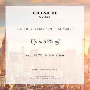 COACH Father's Day Sale: Up to 65% OFF at Mitsui Outlet Park from 14-16 June 2024