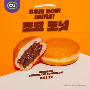 Discover the New CU Bom Bom Bun: Crunchie Chocolate Bomboloni Now at RM3.99!