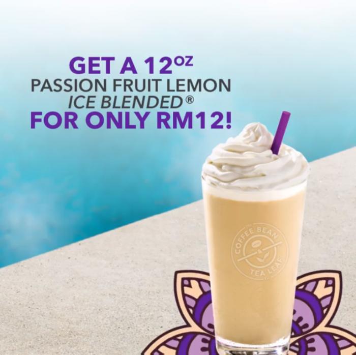 The Coffee Bean Deepavali Promotion 12oz Passion Fruit Lemon Ice Blended for only RM12 (6 November 2018)