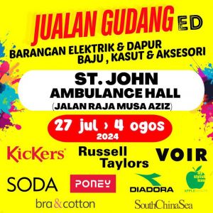 ED Warehouse Sale at St John Ambulance Hall (27 July - 4 August 2024)