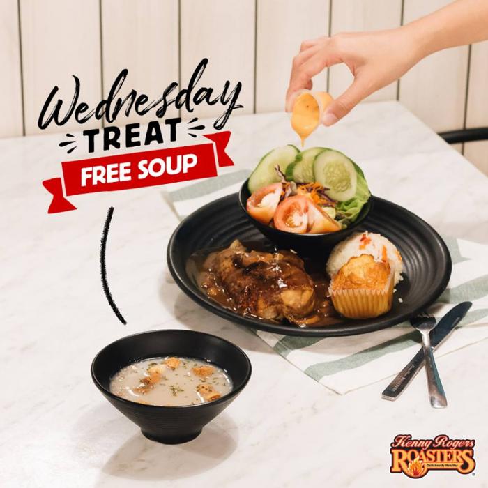 Kenny Rogers ROASTERS Wednesday Treat FREE Kenny’s Mushroom and Chicken Soup (8 November 2018)