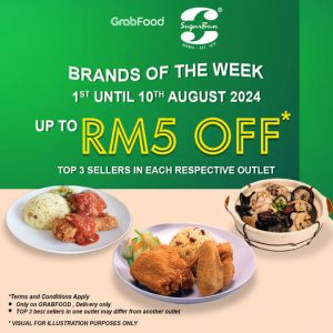 SugarBun GrabFood Promotion: Enjoy Up To RM5 OFF on Best Sellers (1-10 August 2024)