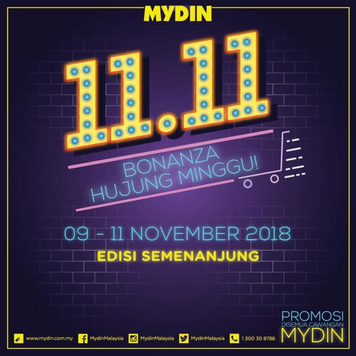MYDIN 11.11 Weekend Promotion (9 November 2018 - 11 November 2018)