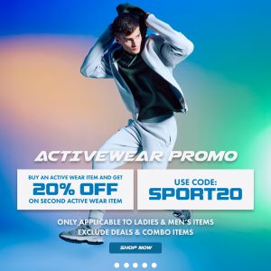 Padini Online Sale: 20% Off Second Activewear Promotion (8-31 August 2024)