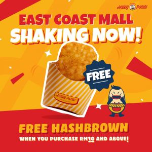 Happy Potato East Coast Mall Opening: Enjoy a FREE Hashbrown with RM10 Purchase (31 Aug - 6 Sep 2024)