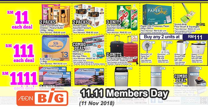 AEON BiG Thank You Members Day Happy 11.11 Promotion (11 November 2018)