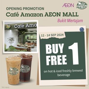 Cafe Amazon AEON Bukit Mertajam Opening Promotion: Buy 1 Free 1 (12-14 September 2024)
