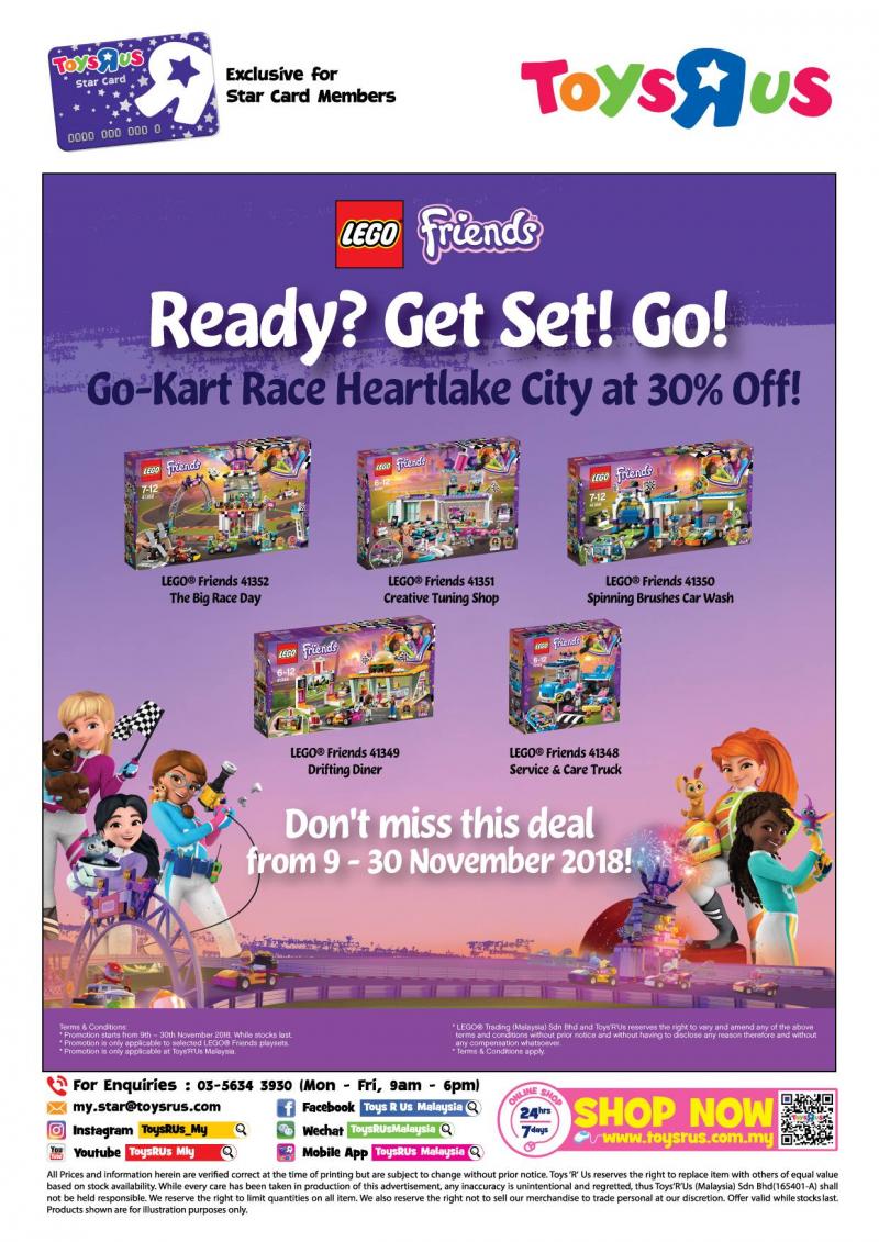 Toys R Us Go-Kart Race Heartlake City Lego Promotion Up To 30% OFF (9 November 2018 - 30 November 2018)