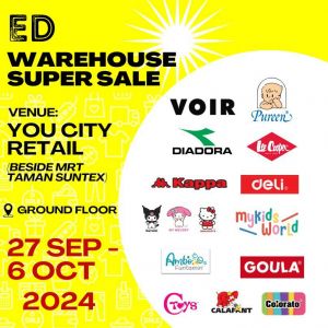 ED Warehouse Sale at You City Retail: Discounts on Top Brands (27 Sept - 6 Oct 2024)
