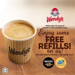 Wendy's FREE Refill On Hot White Coffee Or Teh Tarik At The Gardens Mall
