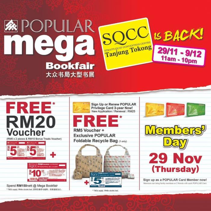 POPULAR Mega Bookfair at Strait Quay Convention Centre SQCC (29 November 2018 - 9 December 2018)