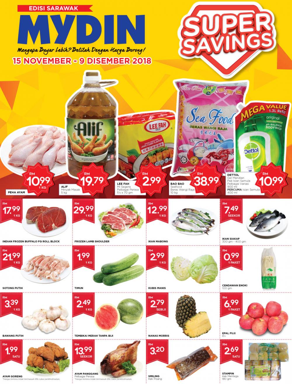 MYDIN Super Savings Promotion Catalogue at Sarawak (15 November 2018 - 9 December 2018)