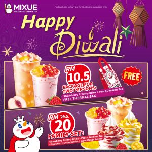 MIXUE Deepavali Promotion 2024: Special Packages Starting at RM10.5 with Free Thermal Bag!